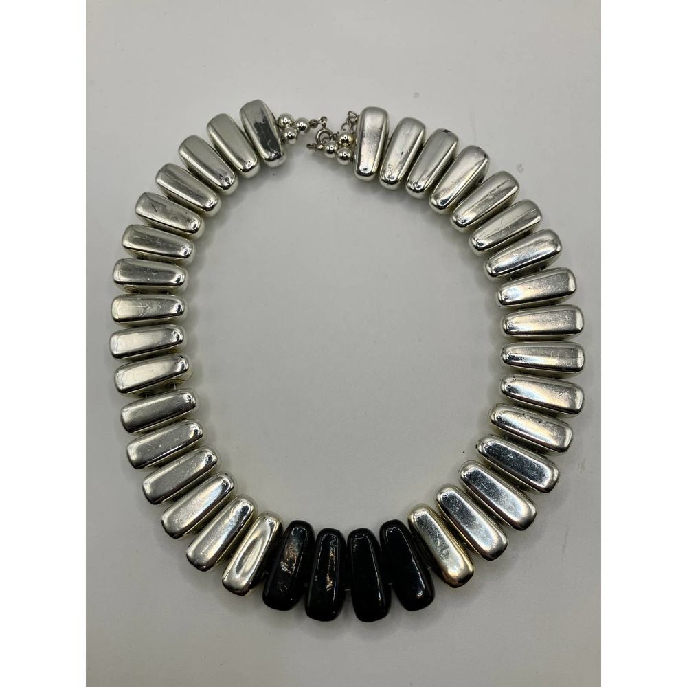 Multi-Tone Sculptural Effect Statement Necklace - image 8